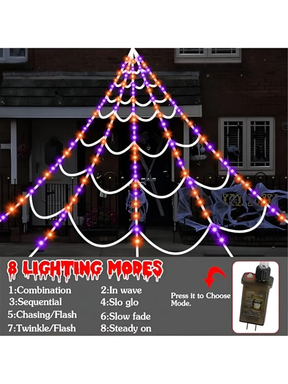 Halloween Decorations Outdoor Spider Web: Giant Light Up Spider Web Decor